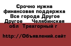 Срочно нужна финансовая поддержка! - Все города Другое » Другое   . Челябинская обл.,Трехгорный г.